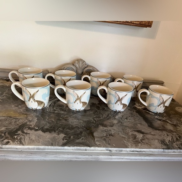 Williams Sonoma Damask Easter Bunny Mug, Set of Four, Discontinued, NWOT - Picture 12 of 12